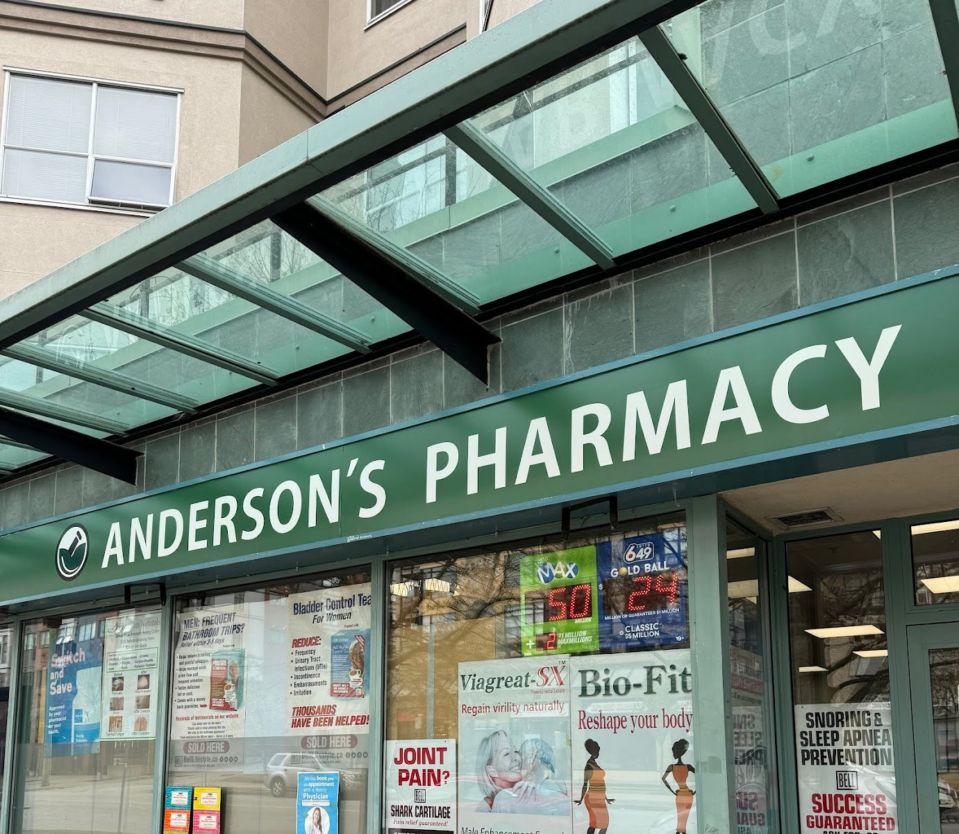 Anderson's Pharmacy storefront sign