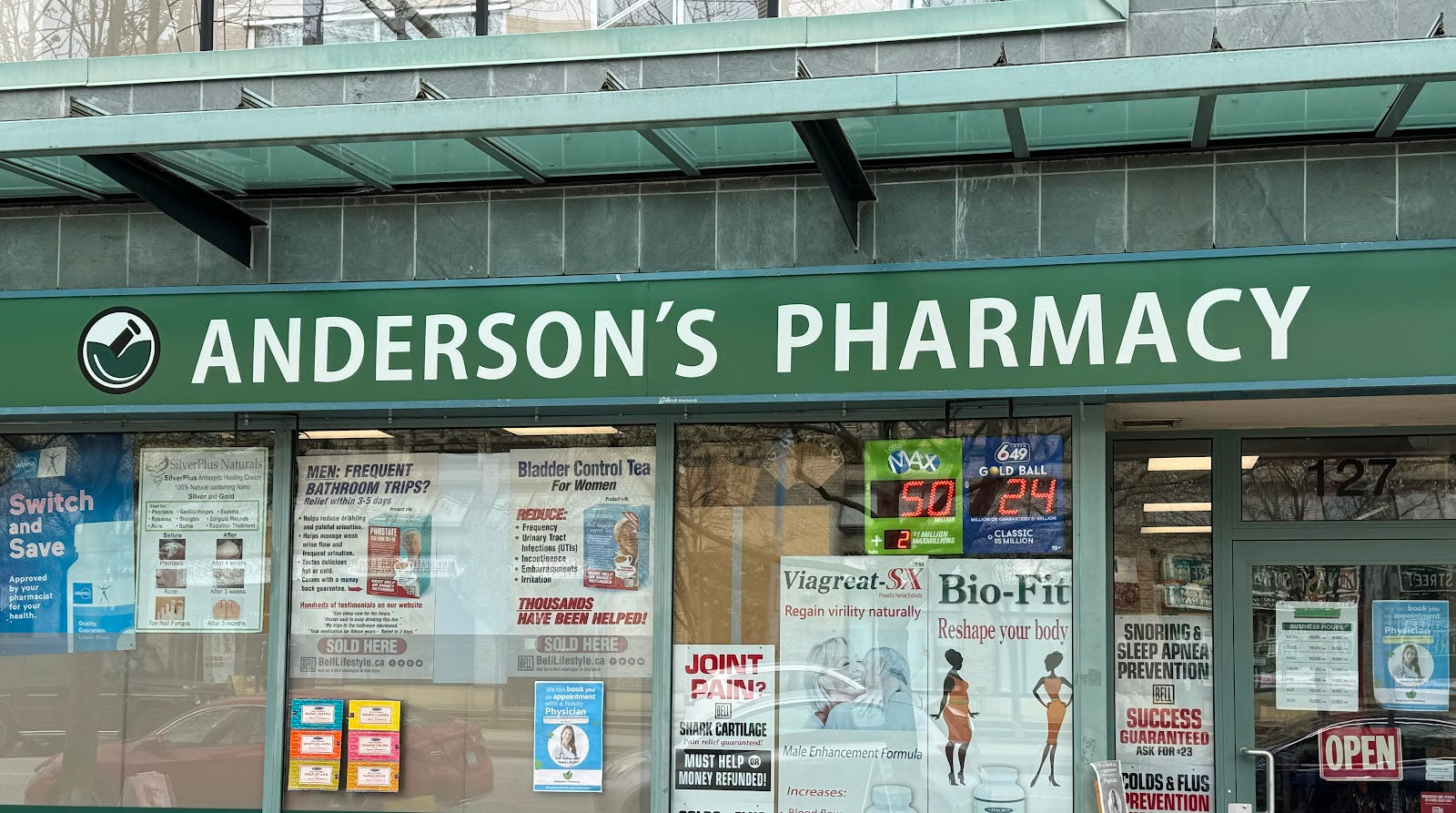 Anderson's Pharmacy storefront in North Vancouver
